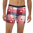 thumbnail image 2 of Men'S Boxer Briefs, Red Heart Plaid A Soft And Breathable Mens Underwear Boxer Briefs With Widen Waist, 2 of 2