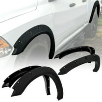 Kojem Wheel Fender Flares for 2009-2018 Dodge Ram 1500 Wheel Cover Protector Black Pocket Rivet Style 4Pc