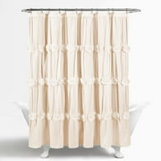 Lush Decor Darla Solid Polyester Shower Curtain, 72x72, White, Single