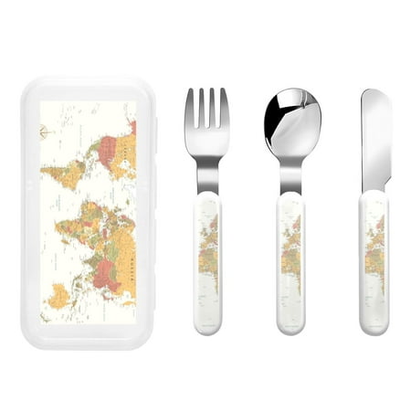 

Haiem World Map 1 for Stainless Steel Kids Silverware Set - Children’s Utensil Set - Children s Knife Fork And Spoon Set - Metal Kids Cutlery Set
