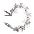 thumbnail image 1 of Diadema con diseño floral de mariposa, cinta ajustable, diadema para mujer, perlas sintéticas, circonitas cúbicas, estilo griego bohemio, tocado de hadas para bodas y damas de honor., 1 of 8