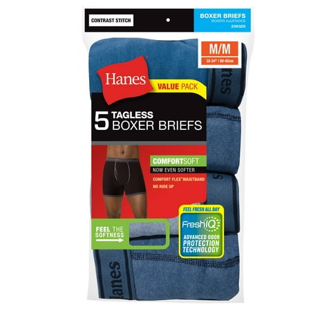 Hanes - Red Label Men's 5-Pack No Ride Up Dyed Boxer Briefs - Walmart ...