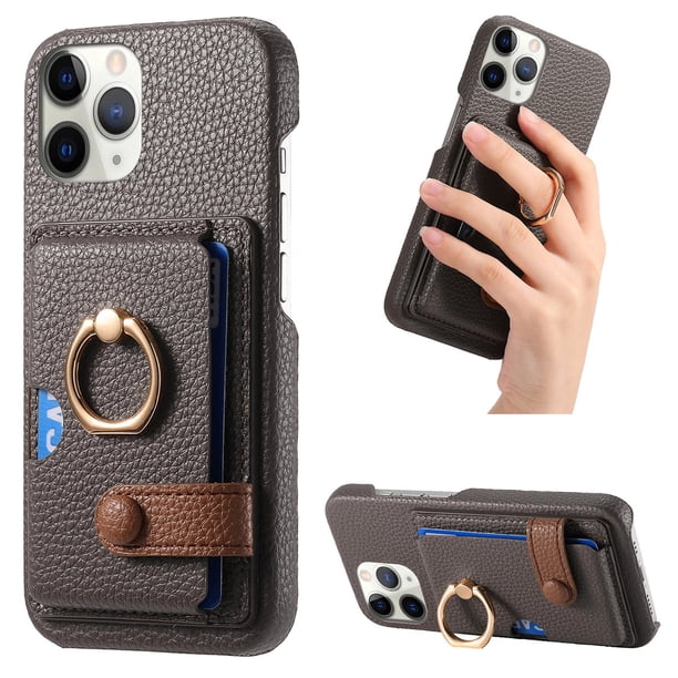 Compatible con iPhone 16 Pro, Funda GANGXUN con soporte magnético y tarjetero