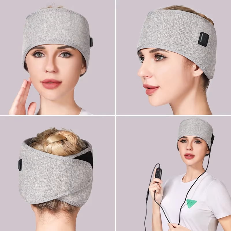 Heated Full-Wrap Headband with Red Light Therapy – 3 Heating Modes for Daily Relaxation and Unisex Comfort