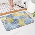 thumbnail image 3 of Blue and Yellow Floral Pattern Bathroom Rugs Mat,Non Slip Microfiber Bathroom Rug,Rubber Backing,Soft Bathroom Mats for Bathroom Floor,Tub and Shower,17x27in(43x68cm), 3 of 3