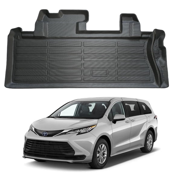FLYMOTOR Cargo Liner for 2021-2026 Toyota Sienna, All Weather Protection TPE Trunk Mat Custom Fit Sienna Accessories
