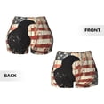 thumbnail image 3 of Sikiie Wood Grain Bald Eagle Print Workout Shorts Women Scrunch Butt Gym Shorts Seamless High Waist Tummy Control Yoga Biker Athletic Shorts, 3 of 5
