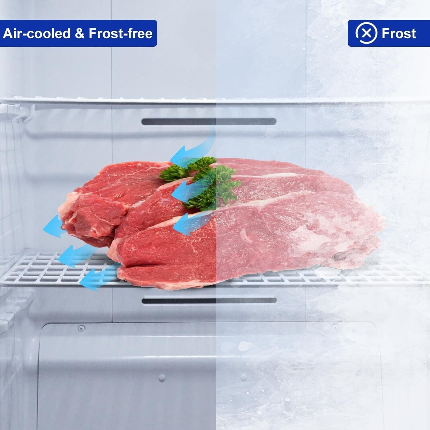 Techomey 13.8cu.ft Dual Mode Digital Control Convertible Uprigh Freezer/Refrigerator