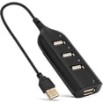 thumbnail image 1 of Adaptador multipuerto USB Micro TUNC 4 puertos USB 2.0 distribuidor con cable negro Multi-Hub Splitter para computadora PC, 1 of 5