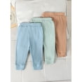 thumbnail image 3 of PureChapter 3-Pack Baby Boys Solid Ribbed Knit Bear Patch Pants - Soft Stretch Leggings for 1-18 Months, 3 of 8