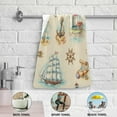 thumbnail image 5 of Nautical Anchor Steering Wheel Hand Towels 2 PCS, Watercolor Lighthouse Summer Kitchen Towel Ultra Soft and Highly Absorbent,Decorative Fingertip Face Towel for Bathroom Hotel, 28.3"x14.4", 5 of 5