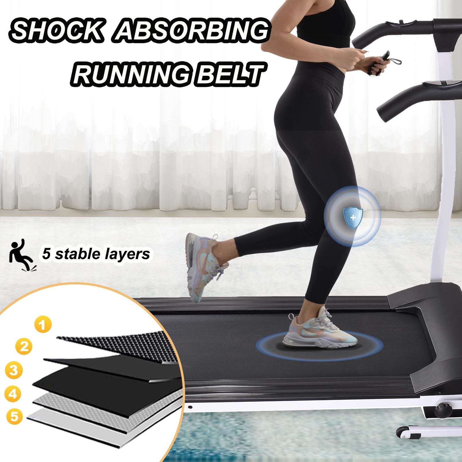 STAFIH Folding Treadmills for Home; Foldable Electric Treadmill with