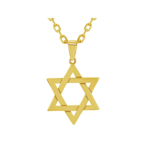 In Season Jewelry 18k Gold Plated Religious Judaism Jewish Star of David  Necklace Pendant 18