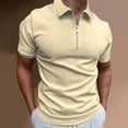 thumbnail image 2 of PMVFHDE Mens Casual Shirt Daily Zipper Placket Turn Down Collar Printed Short Sleeve Blouse Fashion Top, 2 of 6