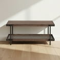 thumbnail image 3 of Kyra 42 in. L Oak and Metal Entryway Bench with Lower Shelf - Rustic Industrial Style, Solid Wood Top, Metal Legs, Ideal for Dining Area, Living Room, Mudroom, 3 of 7