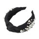 thumbnail image 1 of 1 pieza de diademas anudadas para mujer, accesorios para el cabello con perlas de imitación anchas a la moda, color negro, 1 of 1