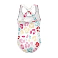 thumbnail image 5 of Uorisanigo Kids One Piece Swimsuit Girls Cute Colorful Leopard Print with Crossback Straps Swimming Lessons Swimwear Polyester and Spandex Bathing Suit, Size 7-8, 5 of 7