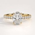 thumbnail image 2 of vylahjewellery 14K Yellow Gold Vermeil Solitaire Ring with Pavé Band for Women Wedding Promise Ring, Oval Cut Moissanite Engagement Ring for Her, 2 of 7