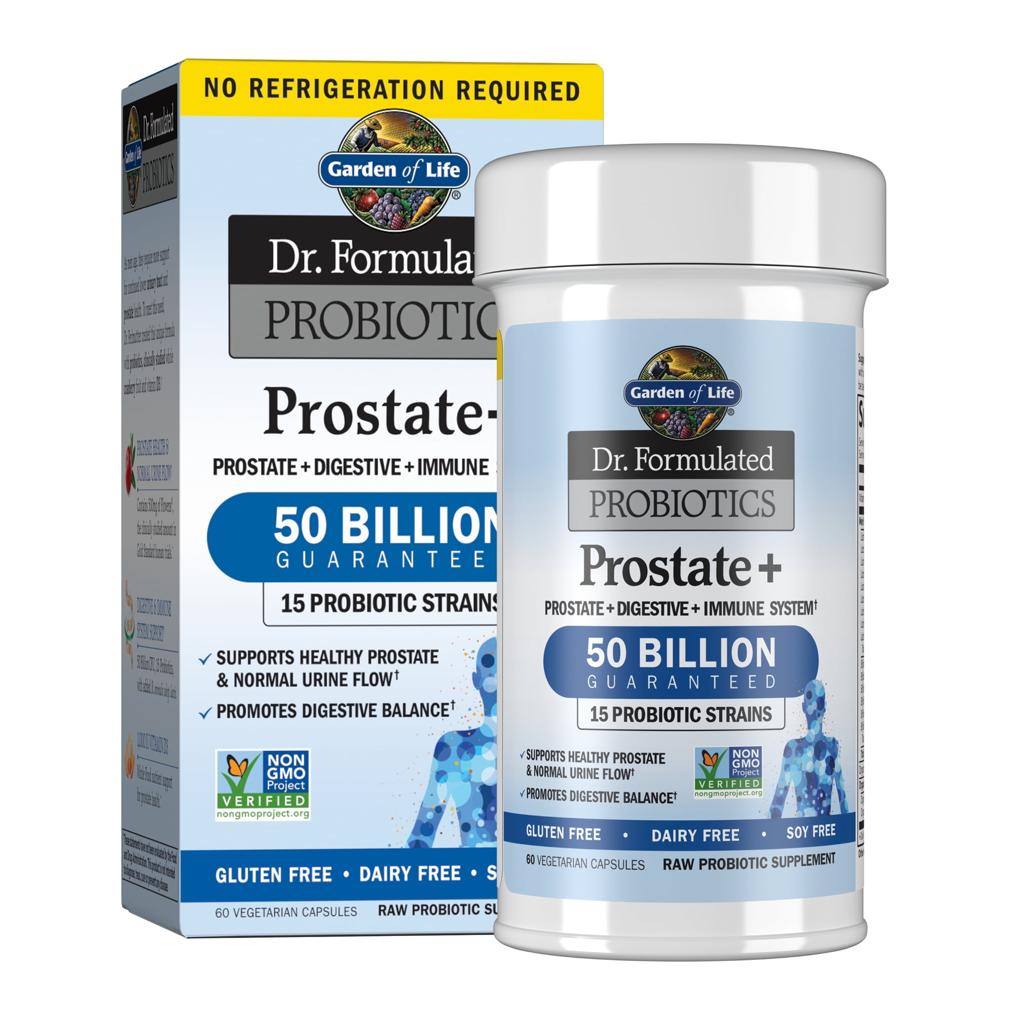 Garden of Life Dr. Formulated Probiotics Prostate+, Shelf Stable, 60 Vegetarian Capsules