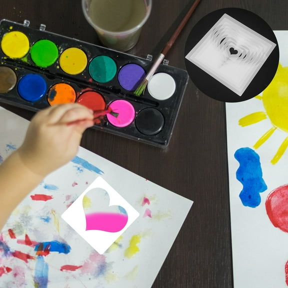 OUNONA  8 Pcs Love Heart Drawing Template Stencil Stencils for Painting