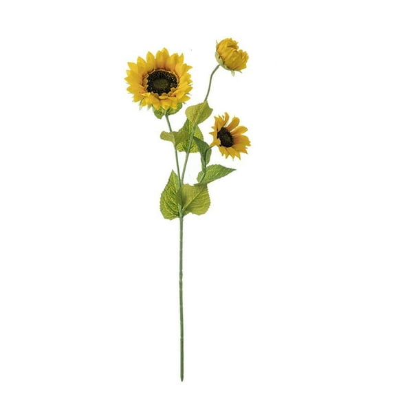 LYCAQL 3 Head Sunflower Artificial Flower Flower Bonsai Wedding Decoration Home Sun Flower 1pc Light Yellow