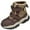 Brown, variant on UngA Winter Boots Kids Fleece Lining Walking Hiking Boots Non Slip Ankle Boots Unisex-Child Cold Weather Shoes Outdoor Kids Snow Boots Boys (Little Kid/Big Kid),Size 3