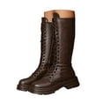 thumbnail image 3 of BOBOGOJP Girls Riding Boots Knee High Side Zipper Mid Calf Shoes Little Kid/Big Kid Brown for Size 6.5, 3 of 9