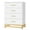 White, variant on Accreate Wooden 4 Drawer Bedroom Dresser Compact Chest With Modern Metal Handles Durable Mdf Construction Elegant Textured Finish For Clothes Storage Organization Stylish Practical Design
