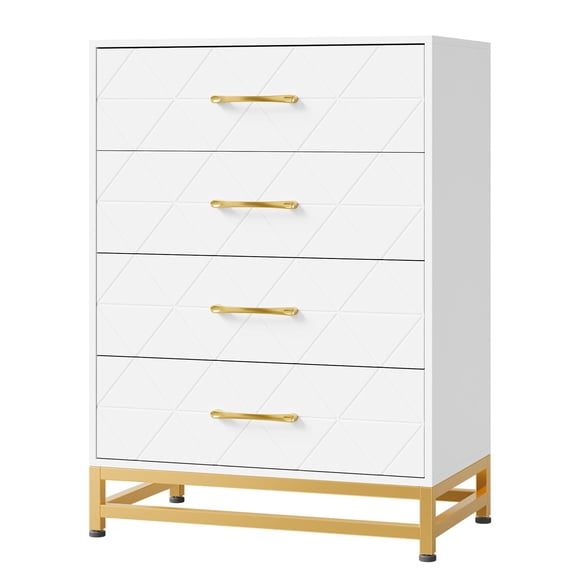 Yeshouse Cómoda alta de 4 cajones para dormitorio y armario con guías de cierre suave y sistema antivuelco | Organizador de almacenamiento compacto de 92 cm de alto