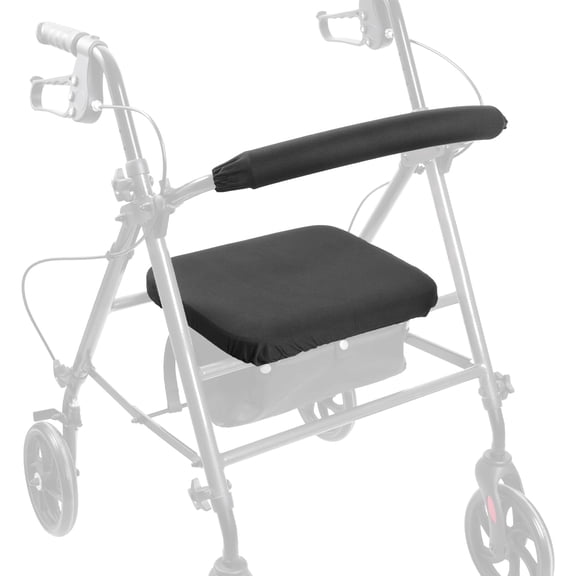 Rollator Walker Cover - Rollator Walkers Seat and Backrest Covers, Removable and Washable, Rollator Walker Cushion, 1 Count, Black