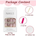 thumbnail image 5 of 24Pcs Almond Press on Nails Short, French Tip Fake Nails Glossy Pink Glitter False Nails with Glue Stickers, Oval Acrylic Full Cover Glue on Nails for, 5 of 5