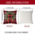 thumbnail image 6 of FairOnly Christmas Pillow Covers Set of 4 Black Red Plaid Farmhouse Xmas Decorations Wreath Pattern Cushion Cases for Sofa Couch, 18"x18", 6 of 7