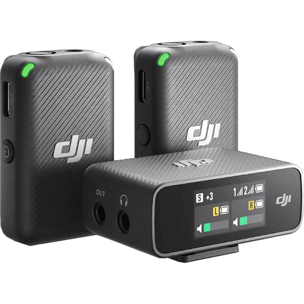 Open Box DJI Mic (2 TX + 1 RX + Charging Case), Wireless Lavalier Microphone, 250m Range, 15-Hour Battery, Noise Cancellation, Wireless Microphone for PC, iPhone, Andriod, Record Interview, Vlogs