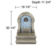 Manhasset 30 1/4 High Large Italian Outdoor Decor Blue Faux Stone Floor Fountain Waterfall Outside Garden Patio