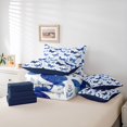 thumbnail image 6 of Feelyou Cartoon Butterfly Bedding Comforter Set 7 Pieces, Blue Leaf Plant Full Bedding Set, 6 of 8