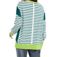 thumbnail image 7 of Lenpel Women's Crew Neck Sweatshirts Long Sleeve Striped Color Block Side Split Pullover Tops Loose Fashion Outfits, 7 of 7