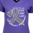 thumbnail image 4 of Inktastic Love, Care, Cure Parkinson's Awareness with Gray Ribbon Women's V-Neck T-Shirt, 4 of 5