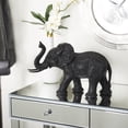 thumbnail image 2 of 21" x 13" Black Polystone Elephant Sculpture, by DecMode, 2 of 8