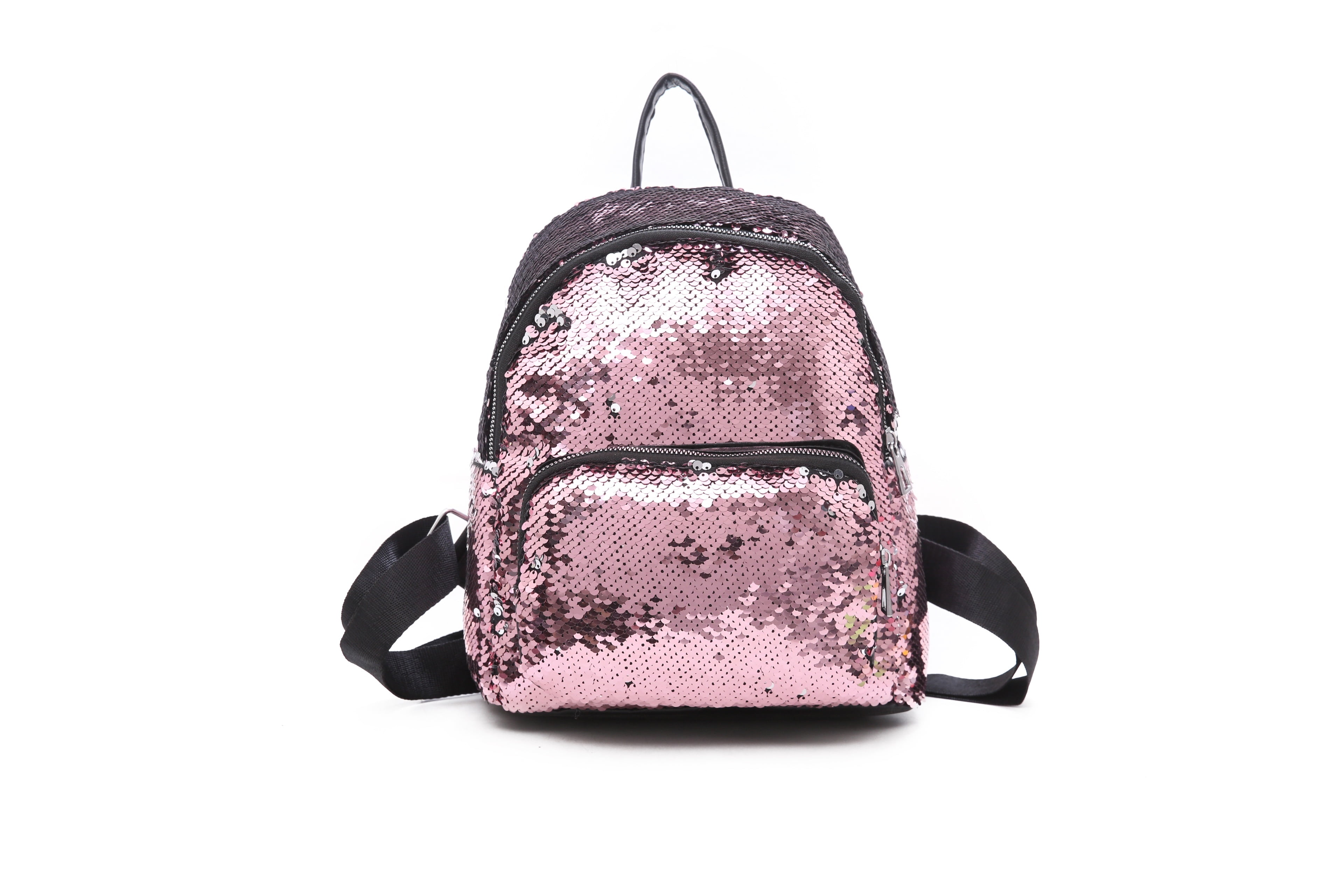 Women School Bags Glitter Sequins Leather Shoulder Bag Backpack Travel Rucksack 