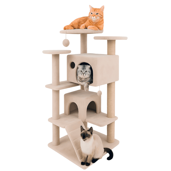 Torre Árbol Rascador Poli Pets varios Niveles con escalera