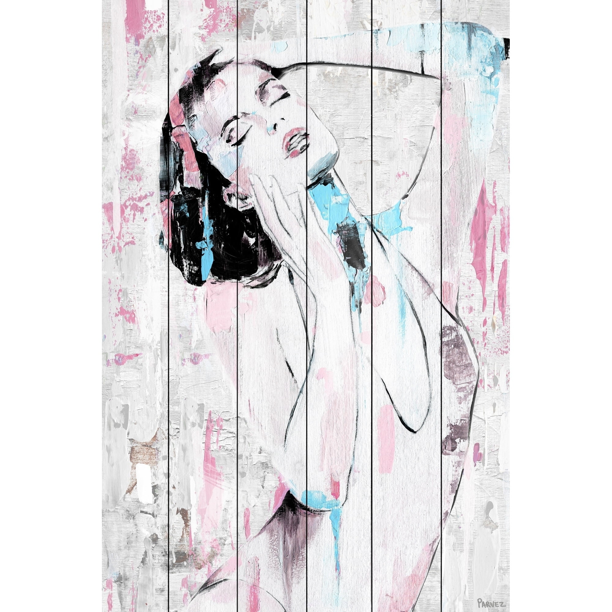 Parvez Taj Stay Beautiful White Wood Wall Art