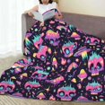 thumbnail image 6 of Sikiie cartoon Skull rainbow space Ultra-Soft Micro flannel Blanket Luxury All Seasons Warm Blanket for Bedding Sofa and Travel (4 sizes)-50"x40", 6 of 7