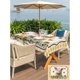 thumbnail image 5 of Outdoor Tablecloth with Umbrella Hole for Patio/Picnic/Party/Camping, Pig Sunflowers Waterproof Table Cloth Rectangle Table Cover Washable, Yellow Floral Farmhouse Checkered Rustic (60"x 84"), 5 of 8