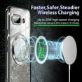 thumbnail image 4 of Casetego For Google Pixel 9A Case,Compatible with MagSafe,Clear Magnetic Glitter Gradient Sparkle Luxury Plated Soft TPU Bumper Full Camera Lens Protector,Black, 4 of 7