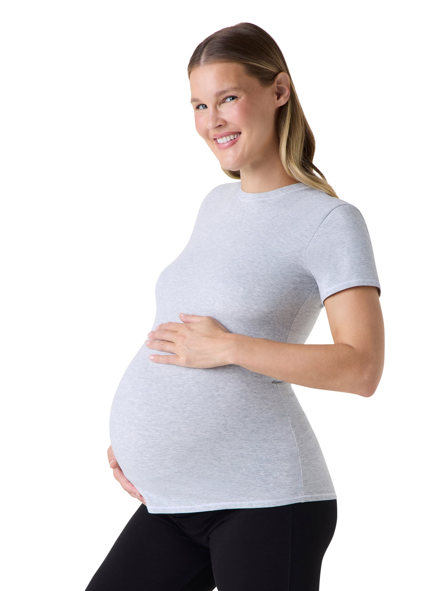 Ingrid & Isabel For Every Belly Women's Maternity Cotton Jersey Short Sleeve Shirt, Sizes S-XXXL