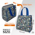 thumbnail image 3 of Pioneer Flower Floral Print Pattern Insulated Lunch Bag for Women & Adults,Large Portable Soft Cooler Lunch Bag,Thermal Food Storage Tote with Pearl Cotton,8.66L,8.75x5.75x9.5 Inch, 3 of 6