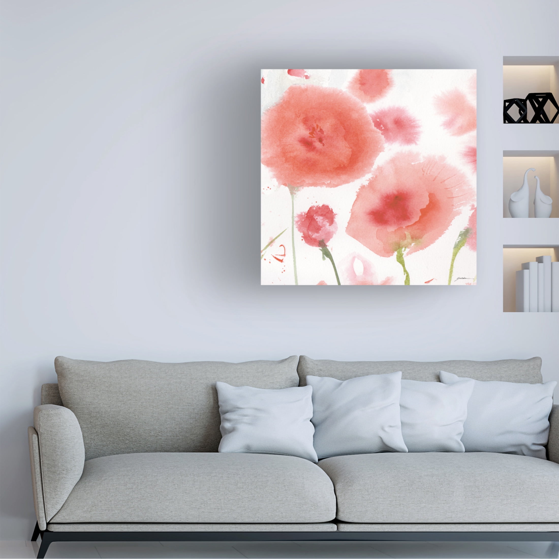 Canvas Wall Art - Sheila Golden 'Salmon Tones' Wall Art for Living Room, Bedroom, or Office Décor by Trademark Fine Art - 18 x 18 Inches