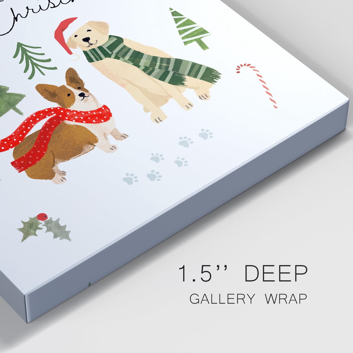 Holidogs I- Gallery Wrapped Canvas