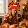 thumbnail image 4 of Thanksgiving Turkey Hats Funny Turkey Costume Novelty Turkey Headwear for Thanksgiving Night Event Dress-up Party B One Size, 4 of 5