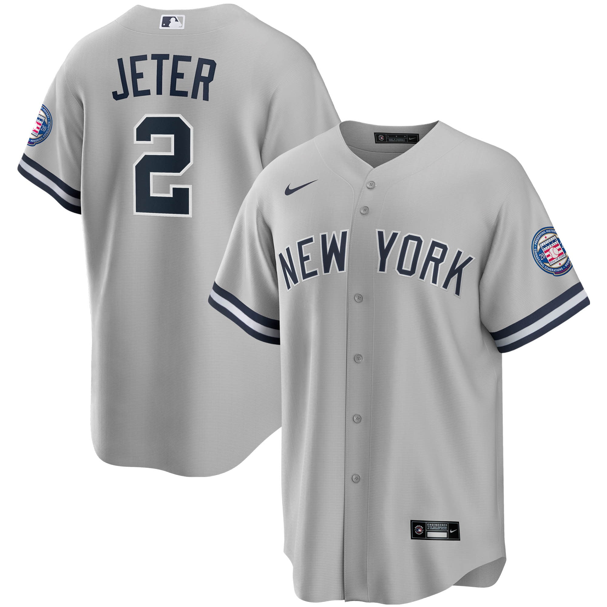 V-NECK Ladies Derek Jeter New York Yankees Hall of Fame Cooperstown Pic Shirt 